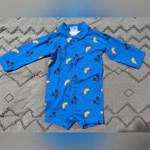 Hanna Andersson Disney Collection Blue Mickey Rashguard, 6-12m